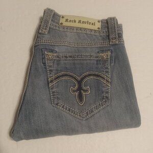Rock Revival Women's Alanis Capri Jeans Size 29 RJ8164P23 Stonewash